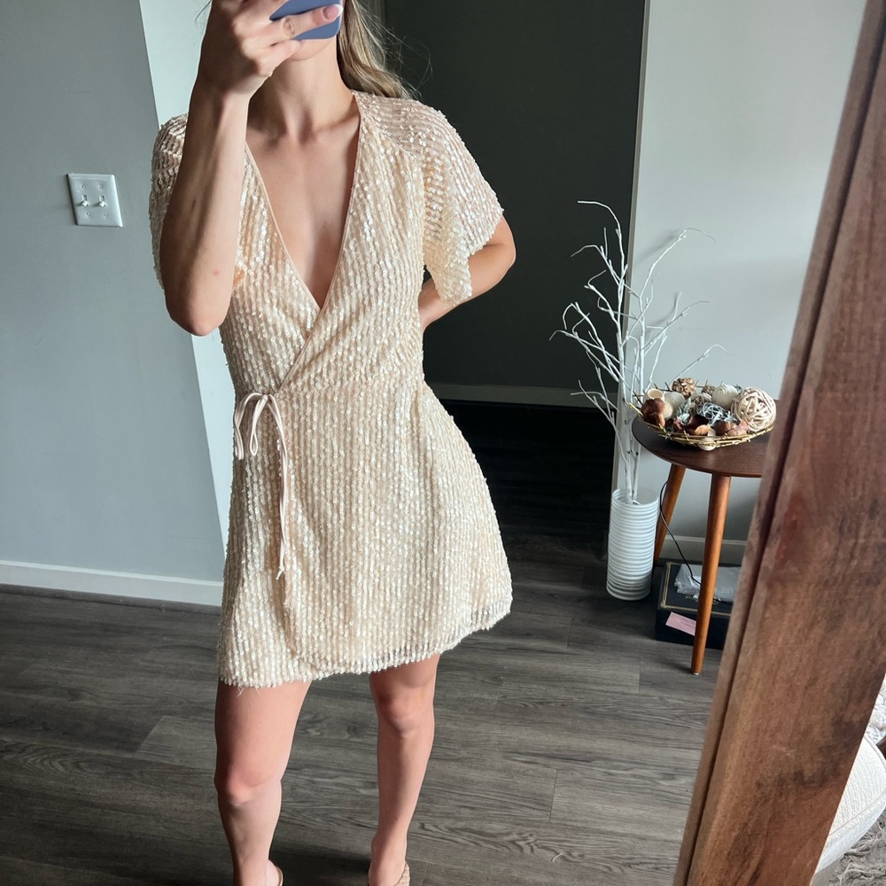 ZARA Sequin Wrap Dress